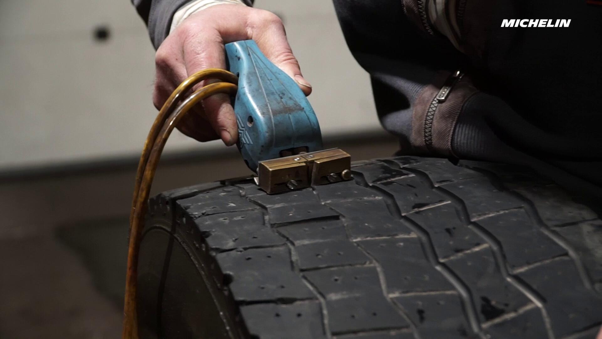 Michelin Regrooving Tool In Action